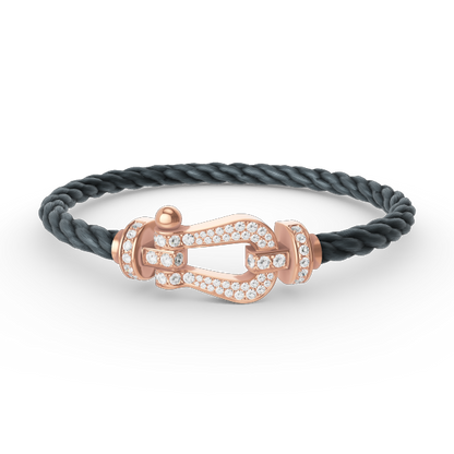 [Cadisa]FORCE LARGE HORSESHOE FULL DIAMOND BRACELET ROSE GOLD