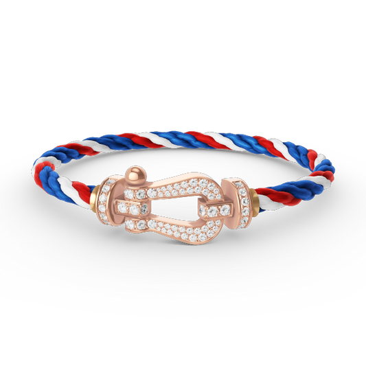 [Cadisa]FORCE LARGE HORSESHOE FULL DIAMOND BRACELET ROSE GOLD