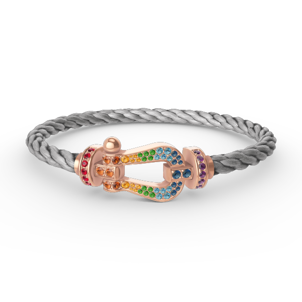 [Cadisa]FORCE LARGE HORSESHOE  COLORED DIAMOND BRACELET ROSE GOLD