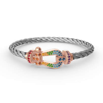 [Cadisa]FORCE LARGE HORSESHOE  COLORED DIAMOND BRACELET ROSE GOLD