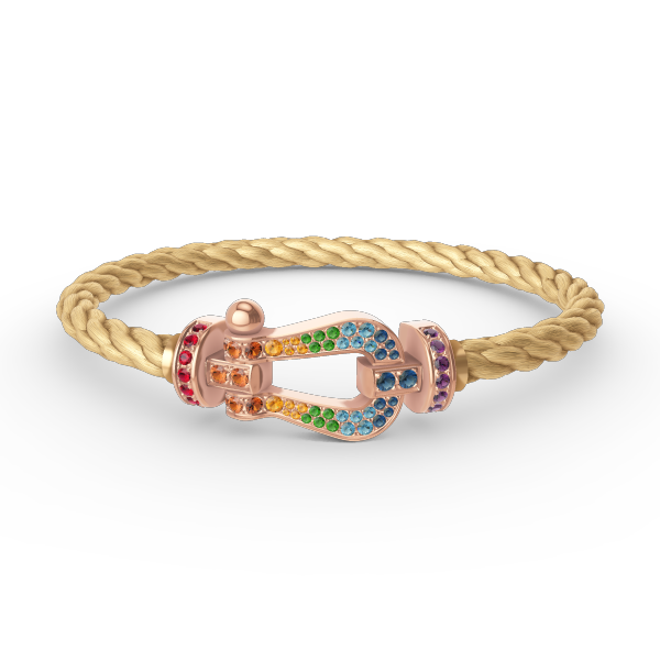[Cadisa]FORCE LARGE HORSESHOE  COLORED DIAMOND BRACELET ROSE GOLD