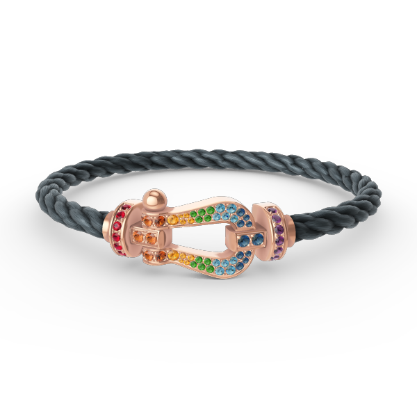 [Cadisa]FORCE LARGE HORSESHOE  COLORED DIAMOND BRACELET ROSE GOLD
