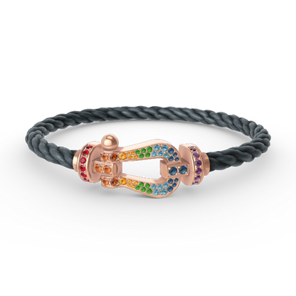 [Cadisa]FORCE LARGE HORSESHOE  COLORED DIAMOND BRACELET ROSE GOLD