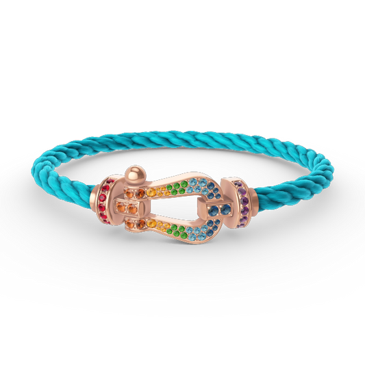 [Cadisa]FORCE LARGE HORSESHOE  COLORED DIAMOND BRACELET ROSE GOLD