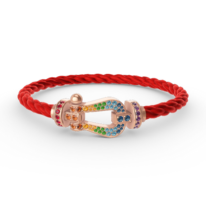 [Cadisa]FORCE LARGE HORSESHOE  COLORED DIAMOND BRACELET ROSE GOLD