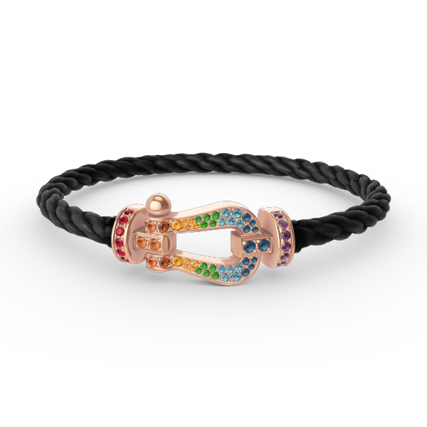 [Cadisa]FORCE LARGE HORSESHOE  COLORED DIAMOND BRACELET ROSE GOLD