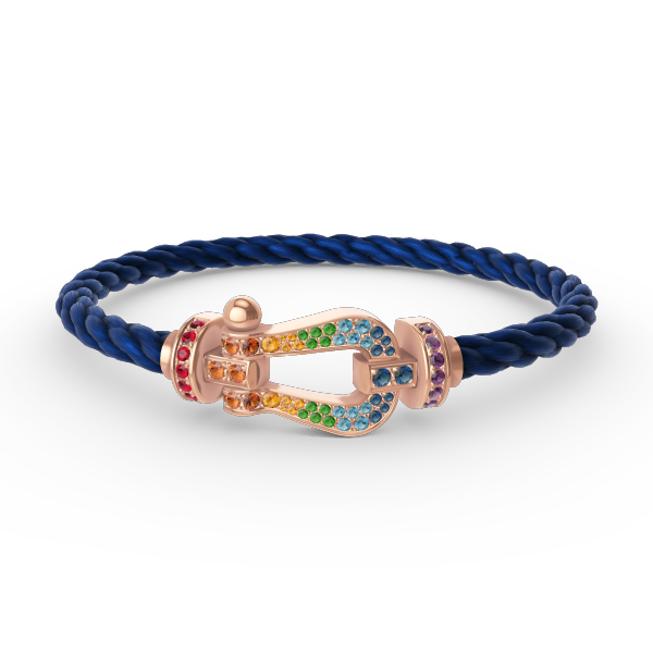[Cadisa]FORCE LARGE HORSESHOE  COLORED DIAMOND BRACELET ROSE GOLD