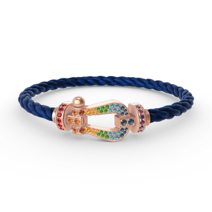 [Cadisa]FORCE LARGE HORSESHOE  COLORED DIAMOND BRACELET ROSE GOLD