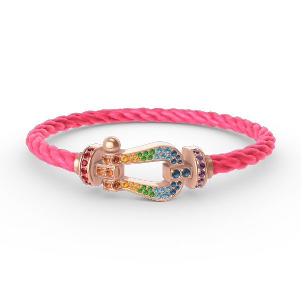 [Cadisa]FORCE LARGE HORSESHOE  COLORED DIAMOND BRACELET ROSE GOLD