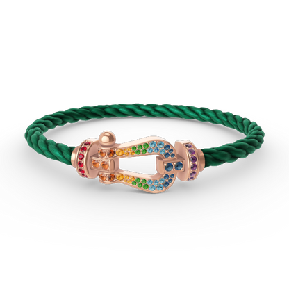 [Cadisa]FORCE LARGE HORSESHOE  COLORED DIAMOND BRACELET ROSE GOLD