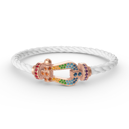 [Cadisa]FORCE LARGE HORSESHOE  COLORED DIAMOND BRACELET ROSE GOLD