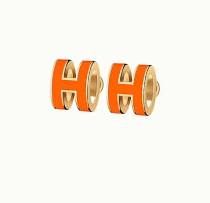 [Cadisa]MINI POP H EARRINGS ORANGE