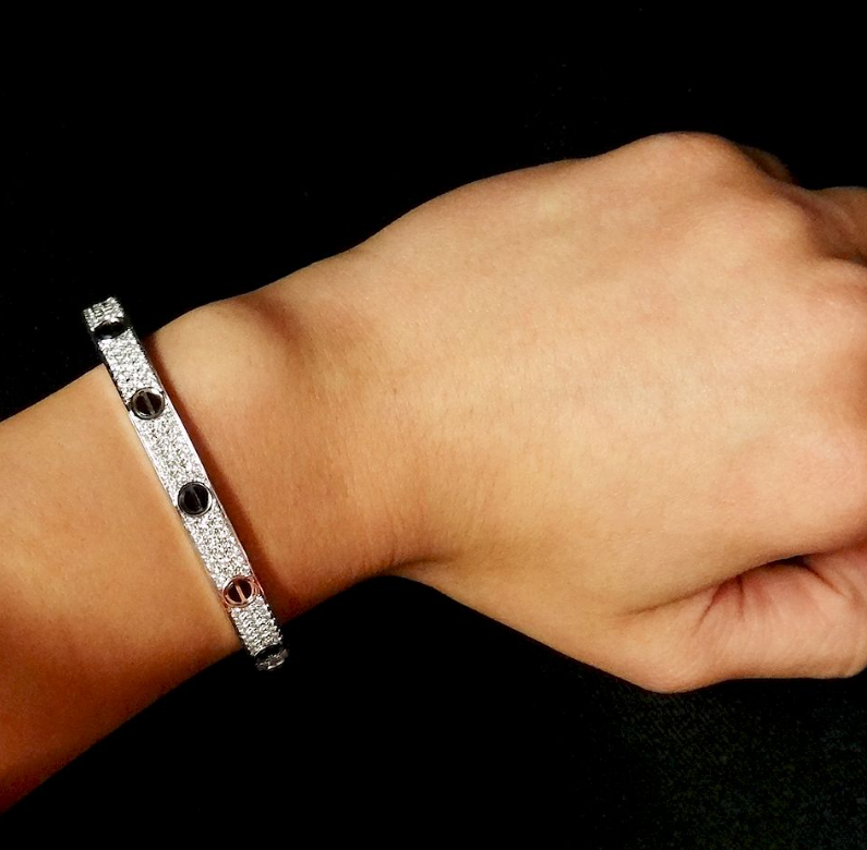 [Cadisa] LOVE BRACELET 6.1MM DIAMOND-PAVED CERAMIC