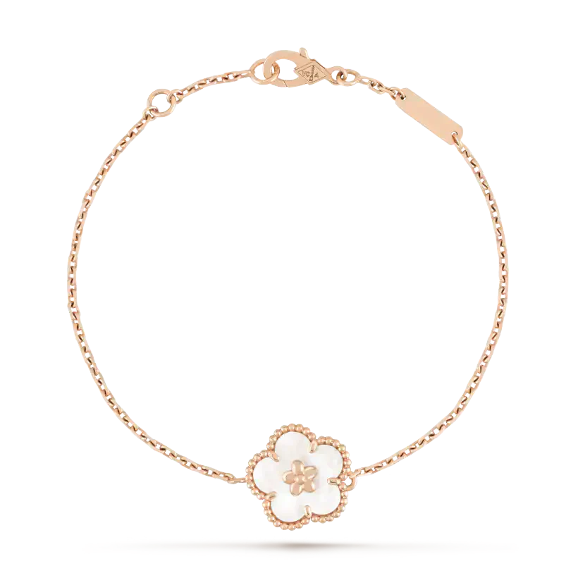 [Cadisa]LUCKY WHITE MOP PLUM BLOSSOM  BRACELET