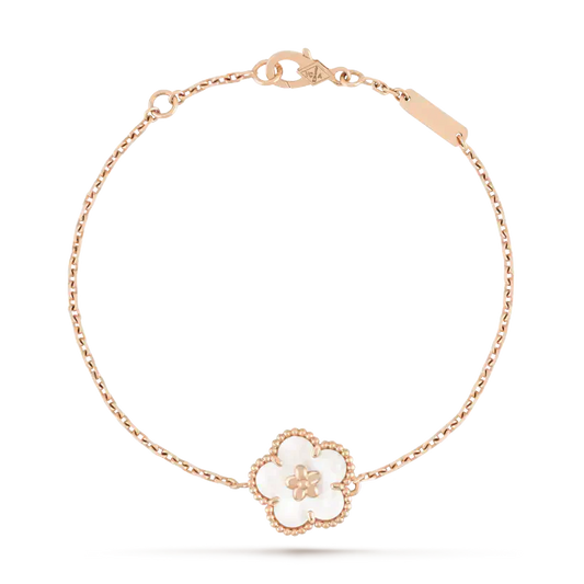 [Cadisa]LUCKY WHITE MOP PLUM BLOSSOM  BRACELET