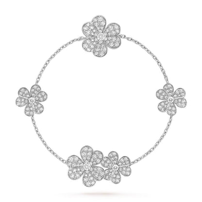 [Cadisa]FRIVOLE SILVER 5 FLOWERS BRACELET