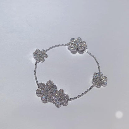 [Cadisa]FRIVOLE SILVER 5 FLOWERS BRACELET