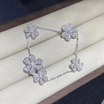 [Cadisa]FRIVOLE SILVER 5 FLOWERS BRACELET