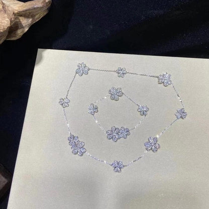 [Cadisa]FRIVOLE SILVER 5 FLOWERS BRACELET