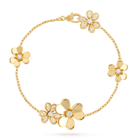 [Cadisa]FRIVOLE GOLD 5 FLOWERS BRACELET