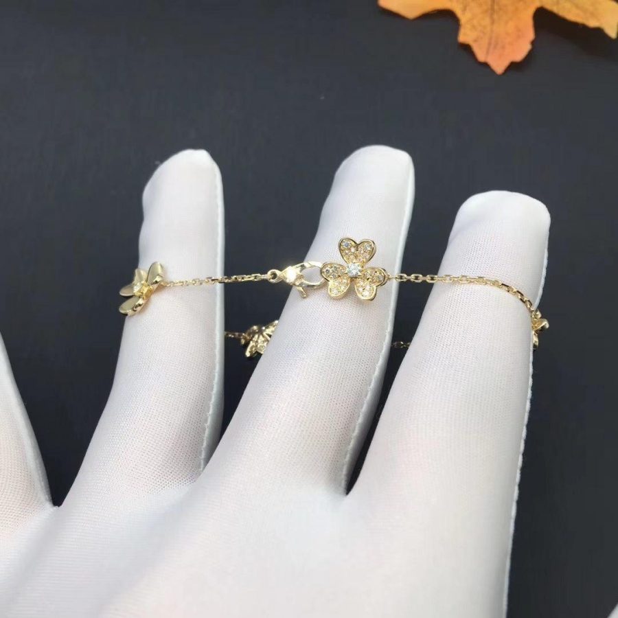 [Cadisa]FRIVOLE GOLD 5 FLOWERS BRACELET