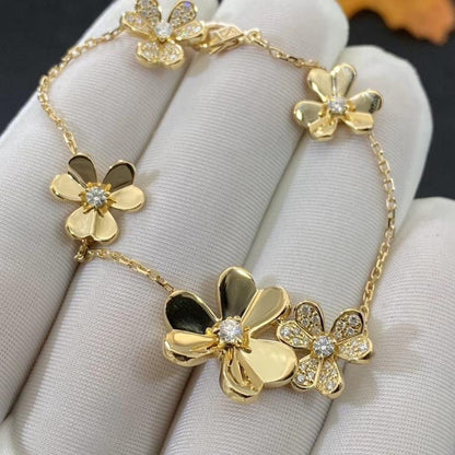 [Cadisa]FRIVOLE GOLD 5 FLOWERS BRACELET
