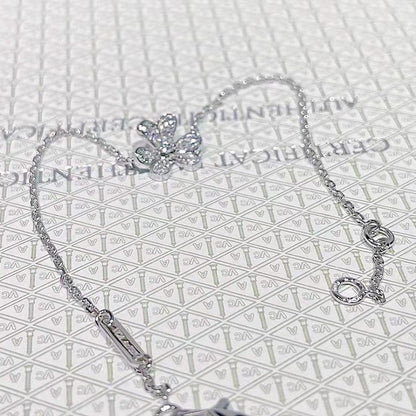 [Cadisa]FRIVOLE SILVER FLOWER DIAMOND BRACELET