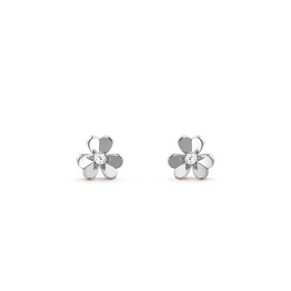[Cadisa]FRIVOLE MINI SILVER FLOWER EARRINGS