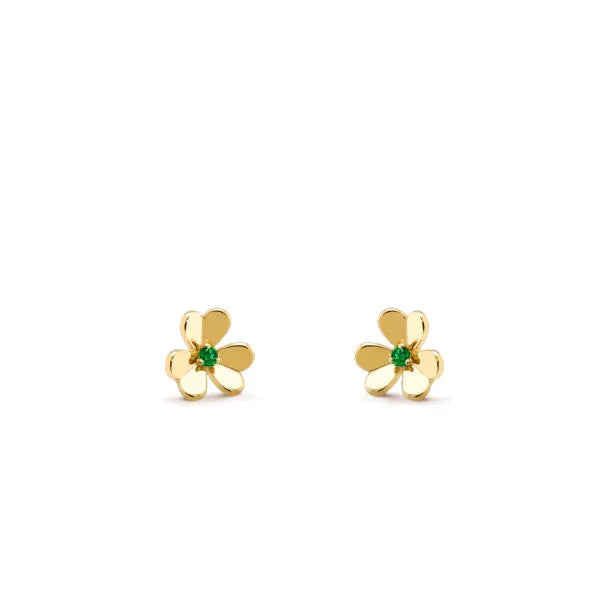 [Cadisa]FRIVOLE  FLOWER MALACHITE EARRINGS