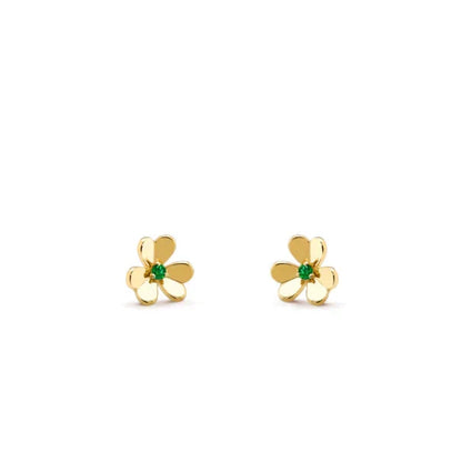 [Cadisa]FRIVOLE  FLOWER MALACHITE EARRINGS