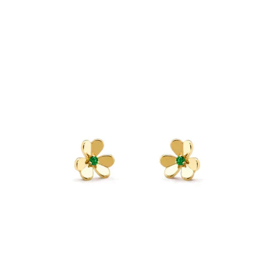 [Cadisa]FRIVOLE  FLOWER MALACHITE EARRINGS