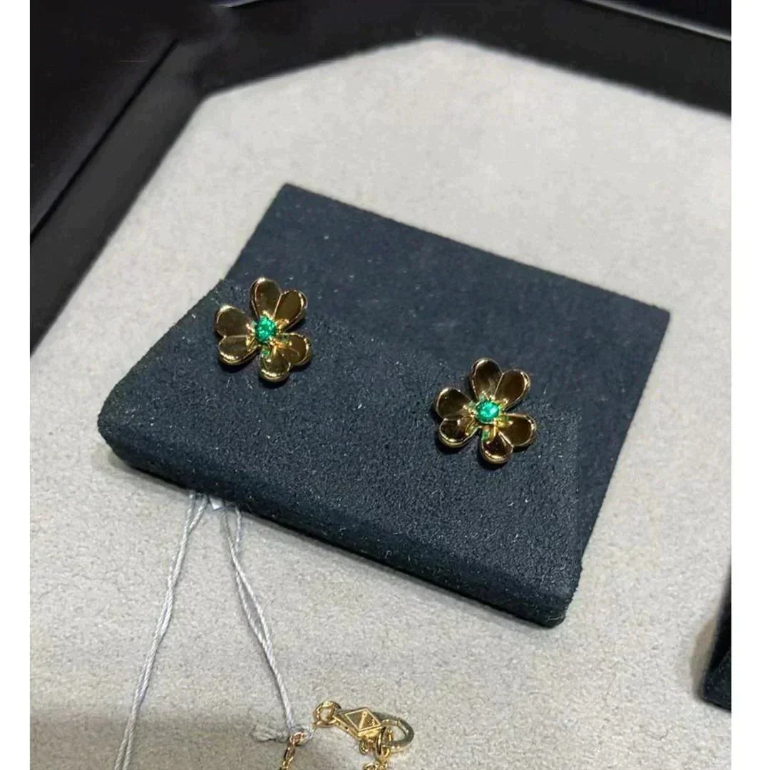 [Cadisa]FRIVOLE  FLOWER MALACHITE EARRINGS