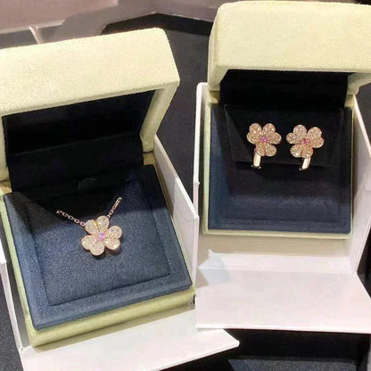 [Cadisa]FRIVOLE ROSE GOLD FLOWER DIAMOND NECKLACE