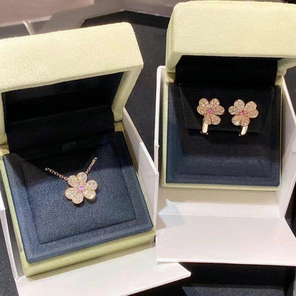 [Cadisa]FRIVOLE PINK GOLD FLOWER DIAMOND EARRINGS