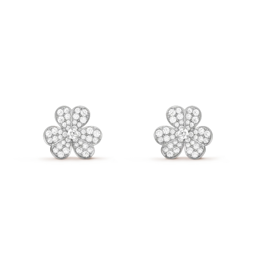 [Cadisa]FRIVOLE SILVER FLOWER DIAMOND EARRINGS