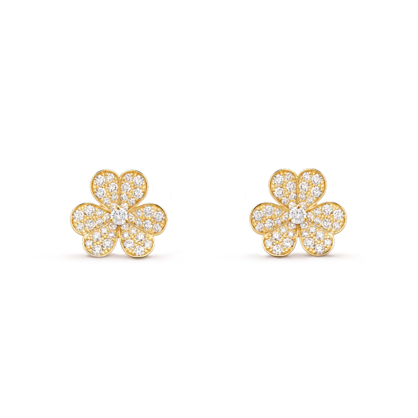 [Cadisa]FRIVOLE GOLD FLOWER DIAMOND EARRINGS