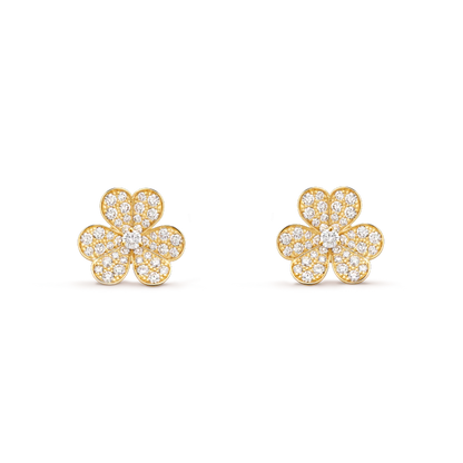 [Cadisa]FRIVOLE GOLD FLOWER DIAMOND EARRINGS