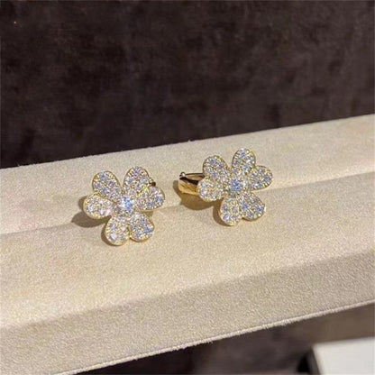 [Cadisa]FRIVOLE GOLD FLOWER DIAMOND EARRINGS