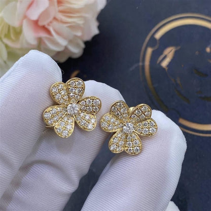 [Cadisa]FRIVOLE GOLD FLOWER DIAMOND EARRINGS