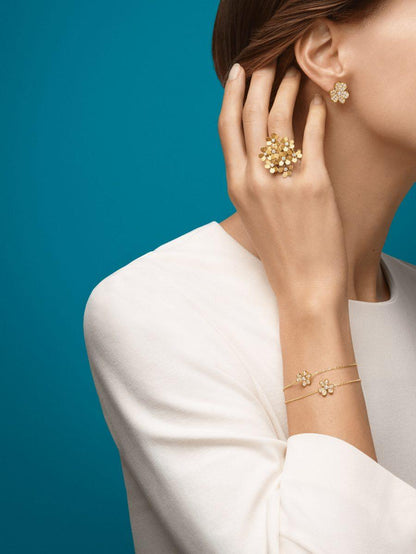 [Cadisa]FRIVOLE GOLD FLOWER DIAMOND EARRINGS