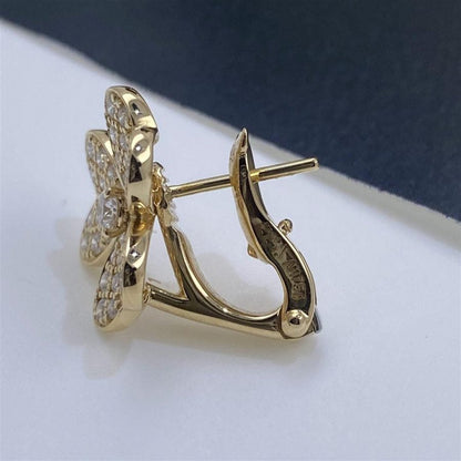 [Cadisa]FRIVOLE GOLD FLOWER DIAMOND EARRINGS