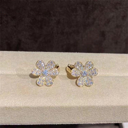 [Cadisa]FRIVOLE GOLD FLOWER DIAMOND EARRINGS