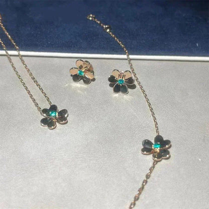 [Cadisa]FRIVOLE  FLOWER MALACHITE EARRINGS