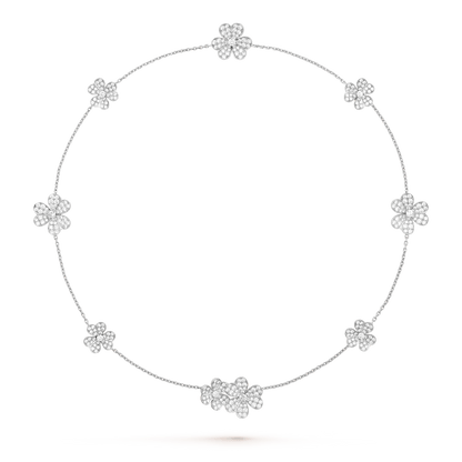[Cadisa]FRIVOLE SILVER 9 FLOWERS NECKLACE