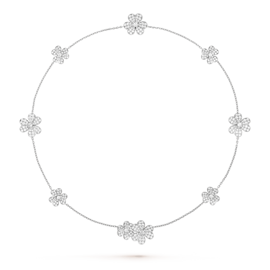 [Cadisa]FRIVOLE SILVER 9 FLOWERS NECKLACE