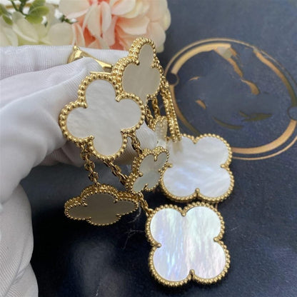[Cadisa]CLOVER EARRINGS WHITE MOP 4 MOTIFS GOLD