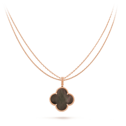 [Cadisa]CLOVER 25MM GOLD DARK MOP BIG CLOVER NECKLACE