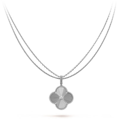 [Cadisa]CLOVER 25MM SILVER BIG CLOVER NECKLACE