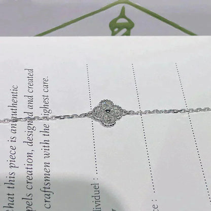 [Cadisa]CLOVER  SINGLE FLOWER BRACELET SILVER