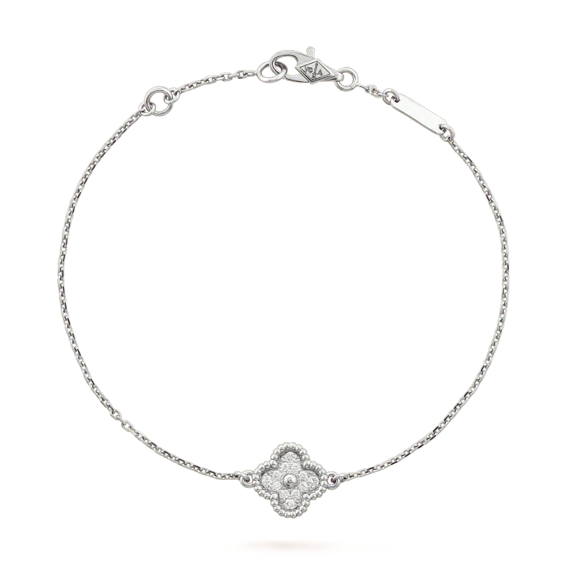 [Cadisa]CLOVER  SINGLE FLOWER BRACELET SILVER